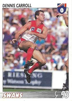 1993 Select AFL #18 Dennis Carroll Front